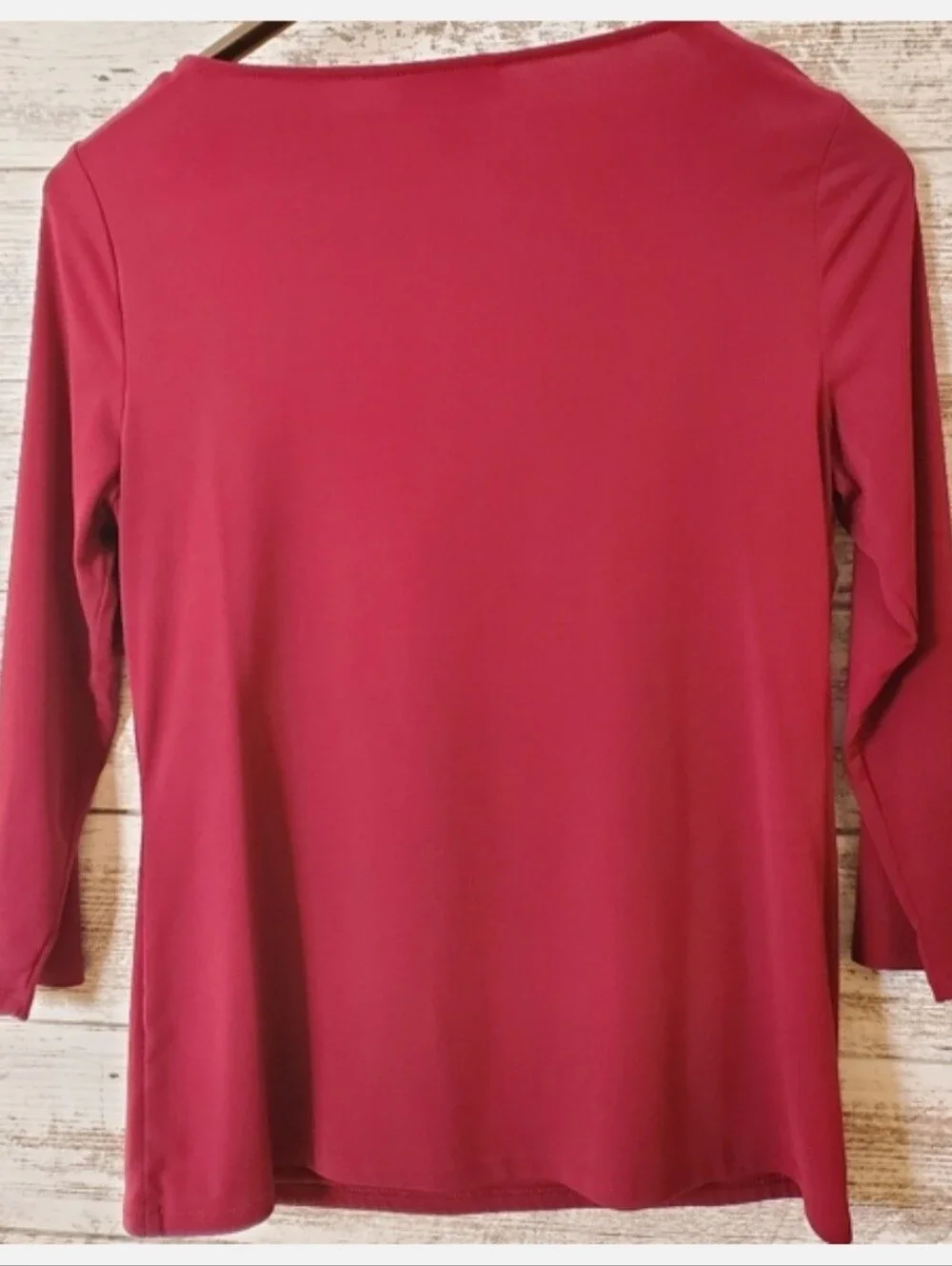 Carmen Marc Valvo Designer Boatneck Peekaboo 3/4 Sleeve Top Vacation - Picture 4 of 11